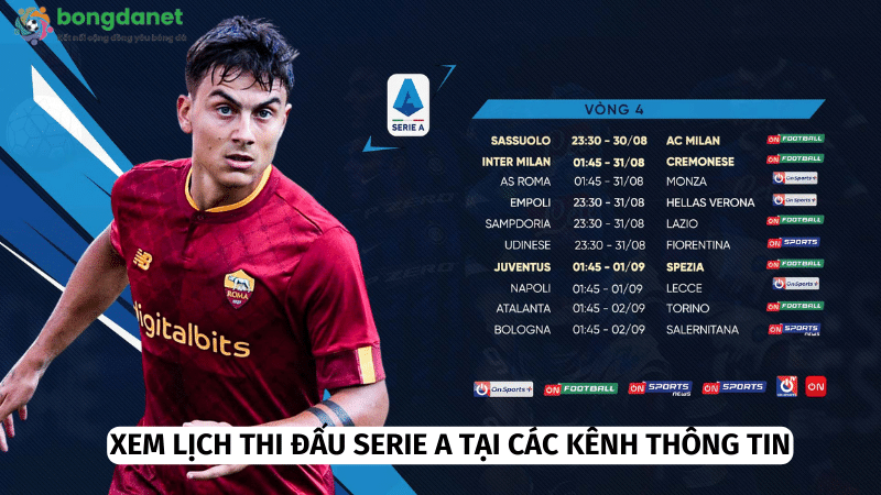 Xem lịch thi đấu Serie A tại bongdanet để đảm bảo chất lượng 